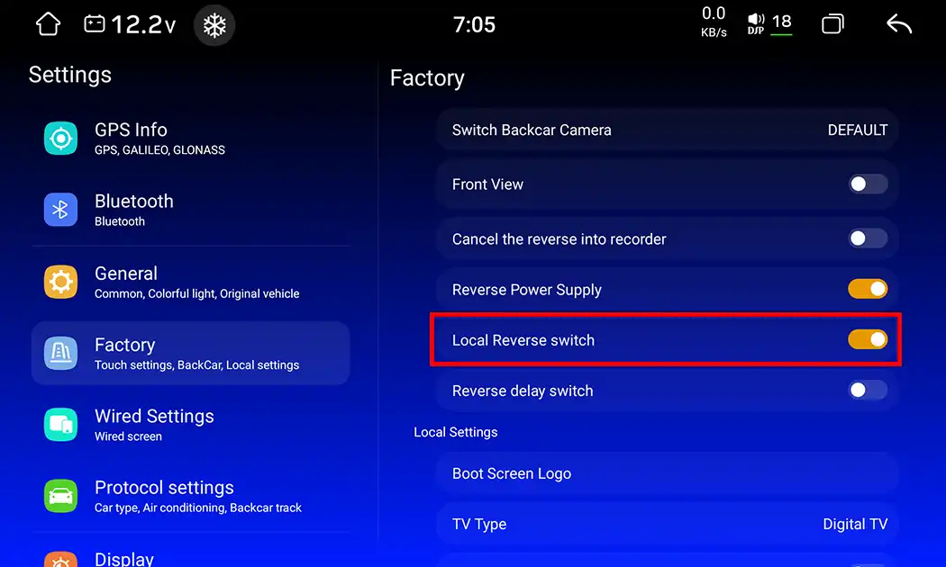 Disabling the rearview camera display